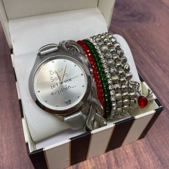 Jessica Carlyle DEAR SANTA LET ME EXPLAIN... WATCH BRACELETS XMAS CHRISTMAS H34 - Picture 1 of 4